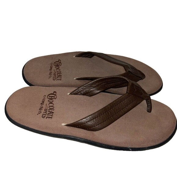 Island Pro Men’s Leather Thong Slides Brown size 9 main image 5
